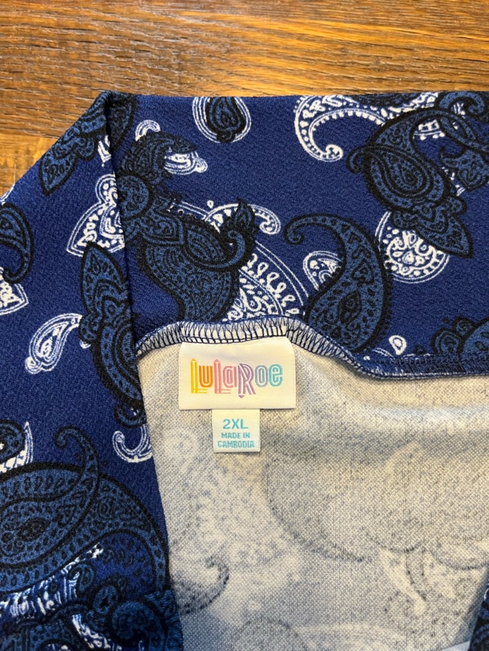 LuLaRoe blue paisley Cassie skirt - Picture 5 of 7